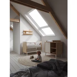   Faktum Peak Natural Oak and White 120-as babaágy - oak+komód+toldalék (4 doboz)