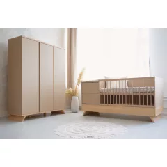   Faktum SIENNA Cappuccino Kombi babaágy (3 doboz)+ 3 osztású szekrény+falipolc (9 doboz)