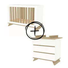   Faktum Sienna White 120-as babaágy  - fehér+komód(toldalékkal) (4 doboz)