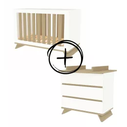   Faktum Sienna White 120-as babaágy  - fehér+komód(toldalékkal) (4 doboz)