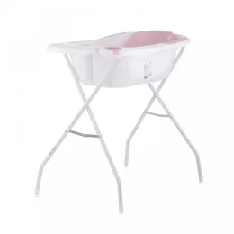   Chipolino Vela kád babatartóval és leeresztő dugóval 87cm + kádállvány - Pink