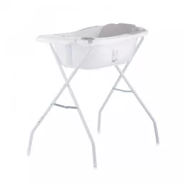  Chipolino Vela kád babatartóval és leeresztő dugóval 87cm + kádállvány - Grey