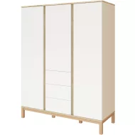   Faktum Loop White&Oak 3 osztású szekrény (5 doboz) - fehér
