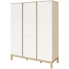 Faktum Loop White&Oak 3 osztású szekrény (5 doboz) - fehér