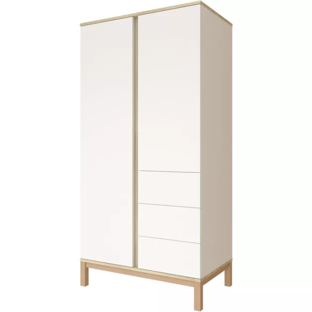 Faktum Loop White&Oak 2 osztású szekrény (3 doboz) - fehér