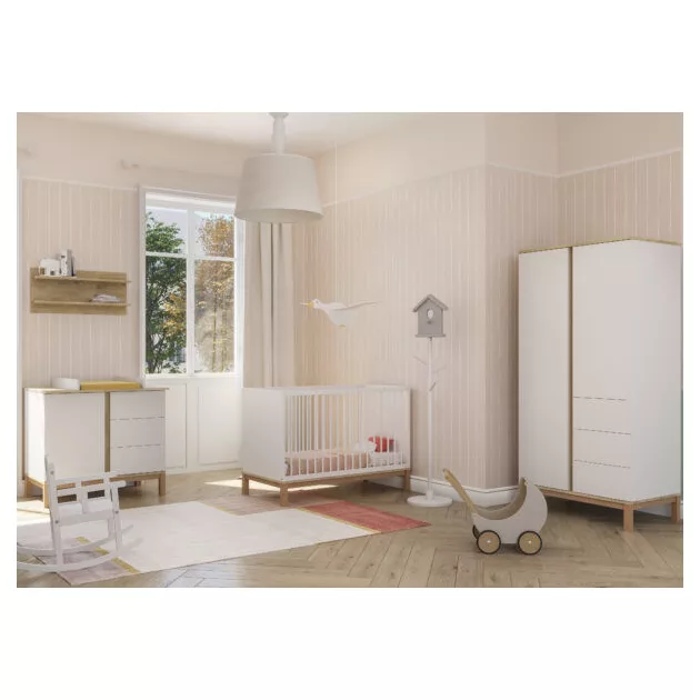Faktum Loop White&Oak 2 osztású szekrény (3 doboz) - fehér