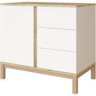 Faktum Loop White&Oak Komód (2 doboz) - fehér