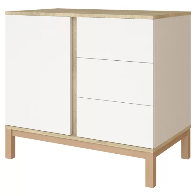 Faktum Loop White&Oak Komód (2 doboz) - fehér