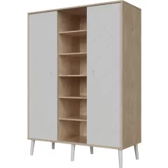   Faktum Peak Natural Oak and White 3 osztású szekrény (5 doboz) - oak