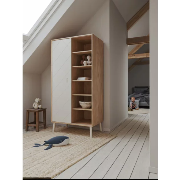 Faktum Peak Natural Oak and White 2 osztású szekrény (3 doboz) - oak