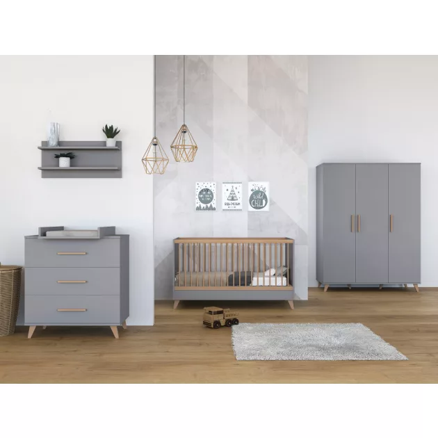 Faktum FLIP Grey 3 osztású szekrény (5 doboz) - Szürke