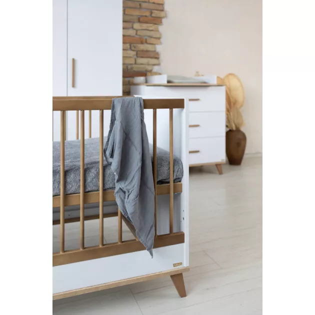 Faktum FLIP White & Oak 120-as babaágy - fehér
