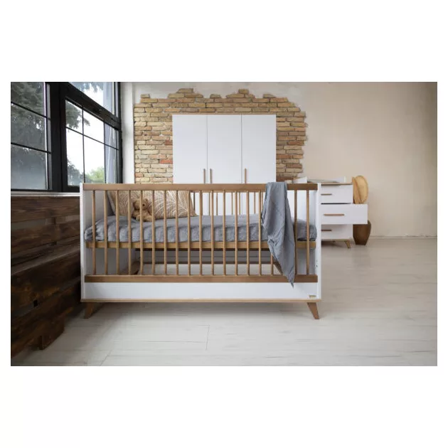 Faktum FLIP White & Oak 120-as babaágy - fehér