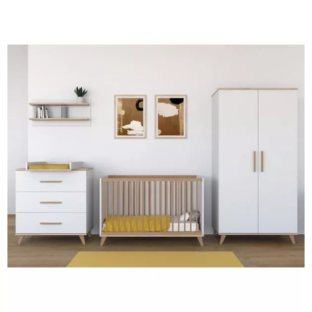 Faktum FLIP White & Oak átalakítható 140-es babaágy (2 doboz) - fehér