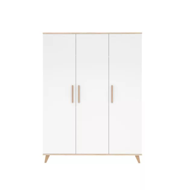 Faktum FLIP White & Oak 3 osztású szekrény (5 doboz) - fehér