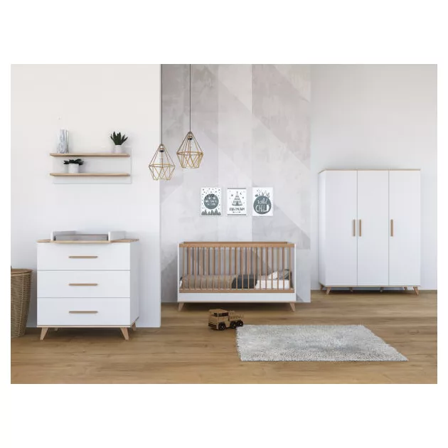 Faktum FLIP White & Oak komód (2 doboz) - fehér