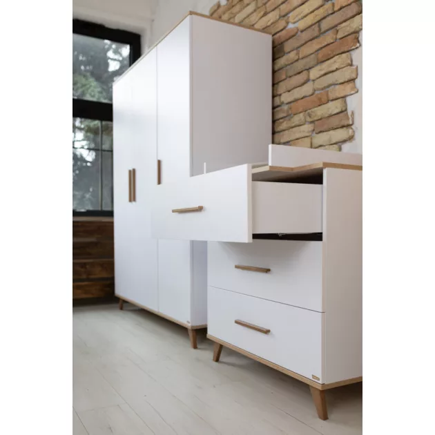 Faktum FLIP White & Oak komód (2 doboz) - fehér