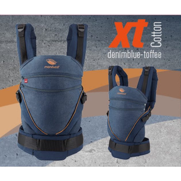 Manduca XT babahordozó biopamut Denimblue-Toffee