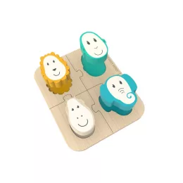 Matchstick Monkey Állatos formabeillesztő fa puzzle