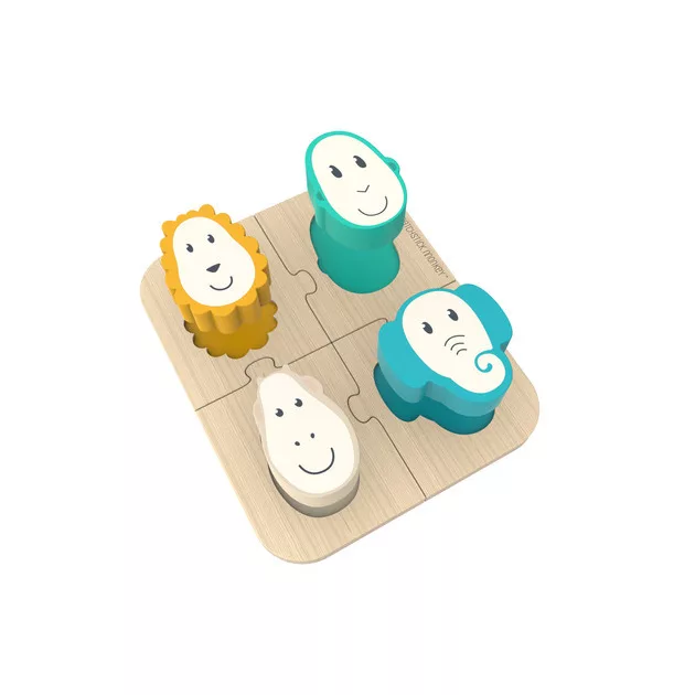 Matchstick Monkey Állatos formabeillesztő fa puzzle
