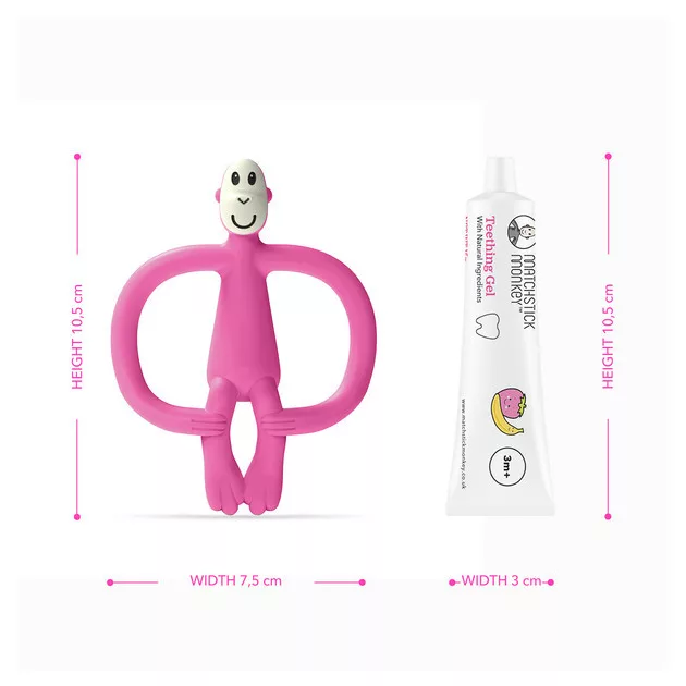 Matchstick Monkey rágómaki és fogínygél szett - pink