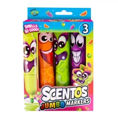   Scentos Széles hegyű illatos filctoll, jumbo - 3 db-os - narancs, lila, zöld