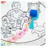 Melissa & Doug rajzolás vízzel azúrkék nyomok és te széthajtható tábla