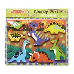   Melissa & Doug Készségfejlesztő játék, könnyen megfogható puzzle, dínók