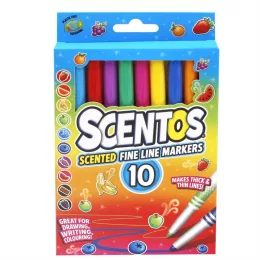  Scentos Illatos, metál fényű, vékony filctoll készlet - 10 db-os