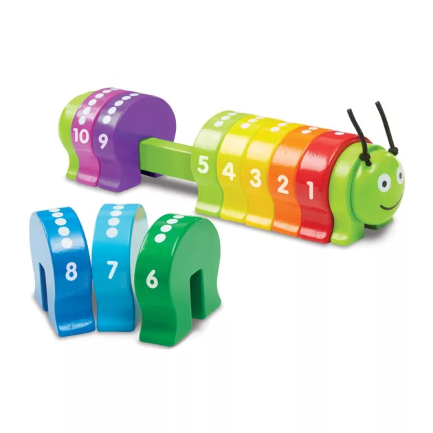 Melissa & Doug Fa készségfejlestő játék, színes számtanuló hernyó