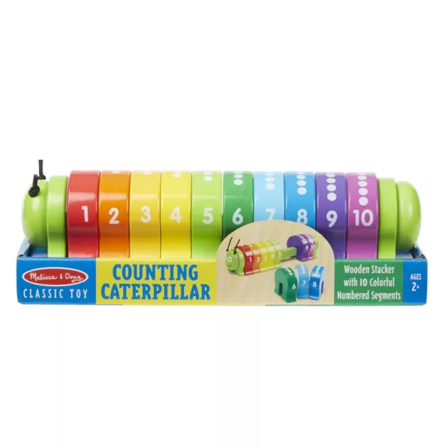 Melissa & Doug Fa készségfejlestő játék, színes számtanuló hernyó