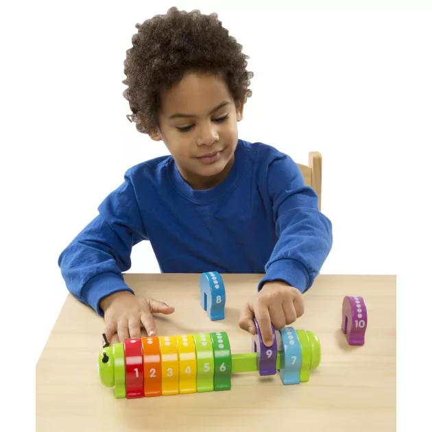 Melissa & Doug Fa készségfejlestő játék, színes számtanuló hernyó