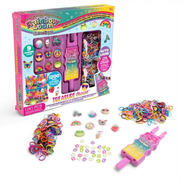 Rainbow Loom Auto Loom Cute-Tique gumikarkötő készítő szett, Kincsesbánya