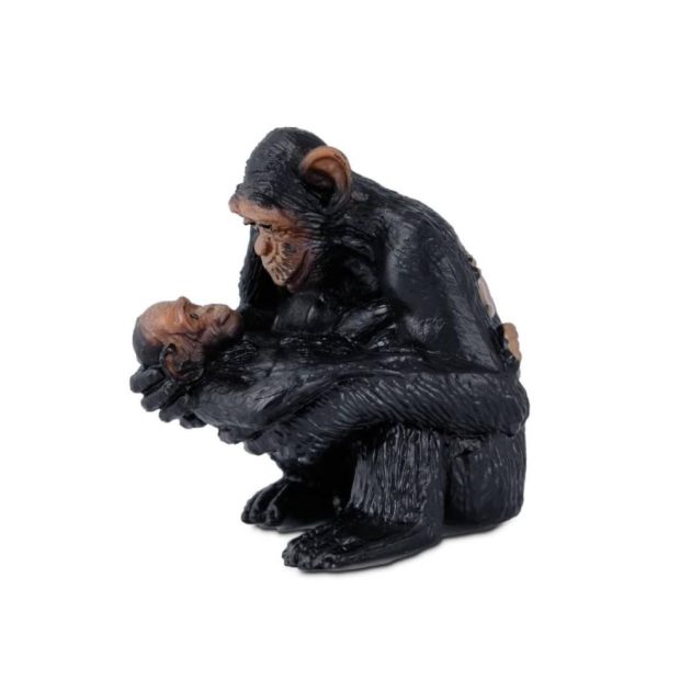 Comansi Little Wild nőstény csimpánz kölyökkel figura