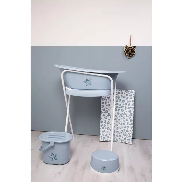 Bébé-Jou Muszlin huzat kis pelenkázó lapra 75x45 cm - Leopard Blue