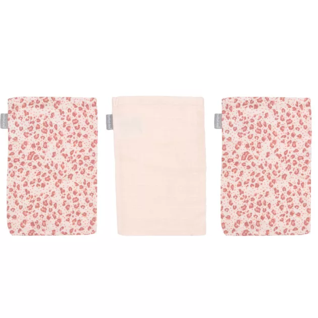 Bébé-Jou Muszlin törlőkendő bambusszal 3db - Leopard Pink