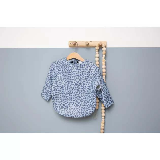 Bébé-Jou Hosszú ujjú előke - Leopard Blue