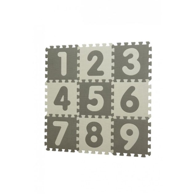 Baby Dan Puzzle habszivacs játszószőnyeg Grey, számokkal 90x90 cm