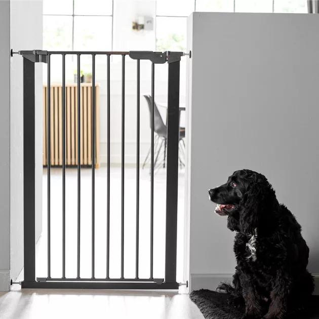 DogSpace Bonie extra magas kutya korlát 105 cm fém - fekete