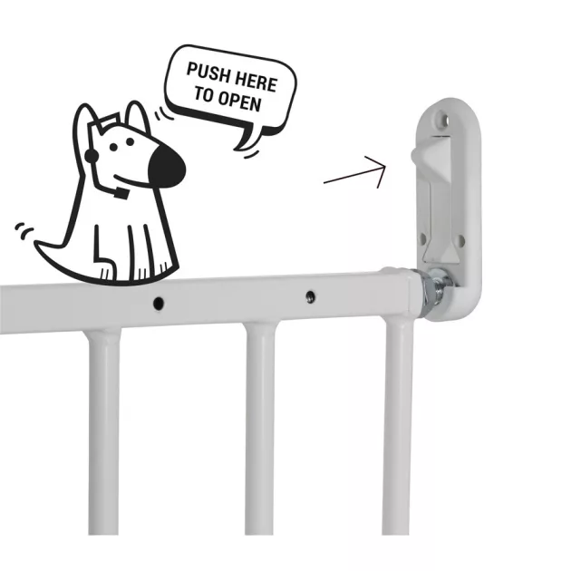 DogSpace Lucky toldalék kapu - metál fehér