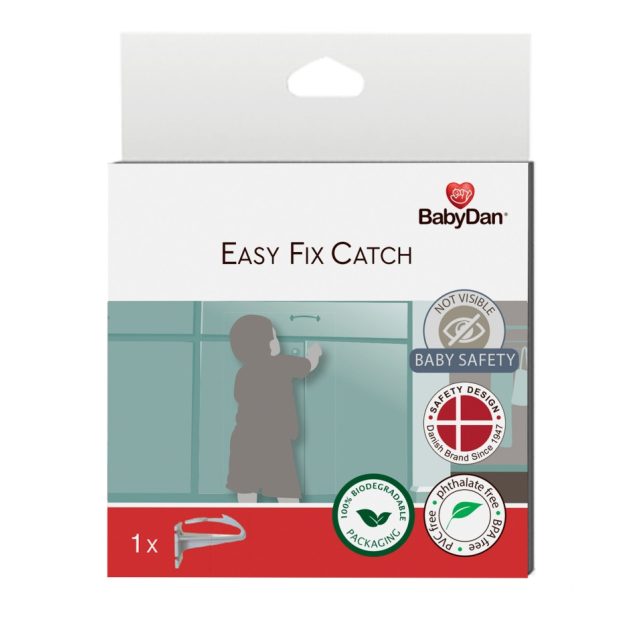 BabyDan Easy Fix Catch univerzális zár fiókhoz, szekrényajtóhoz, ragasztással, BIO