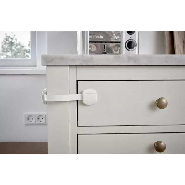 Baby Dan Multi Purpose Lock univerzális zár fiókhoz szekrényajtóhoz BIO 2db - fehér