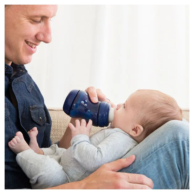 Difrax Széles anti-colic S-cumisüveg 200 ml - sötétkék