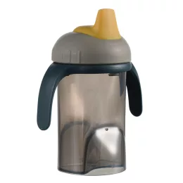 Difrax Tanulópohár puha ivócsővel - szürke