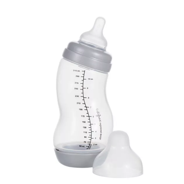Difrax Széles anti-colic S-cumisüveg 310 ml - ezüst