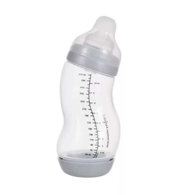 Difrax Széles anti-colic S-cumisüveg 310 ml - ezüst