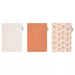   LUMA Muszlin Fürdetőkesztyű bambusszal 3db - Flowerfever Nude