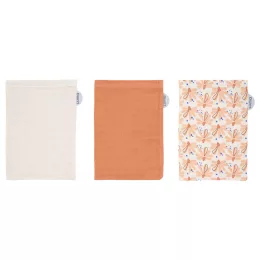   LUMA Muszlin Fürdetőkesztyű bambusszal 3db - Flowerfever Nude