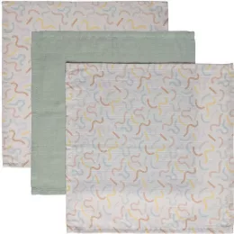 LUMA Muszlin Arctörlő kendő 3db - Multi Lines