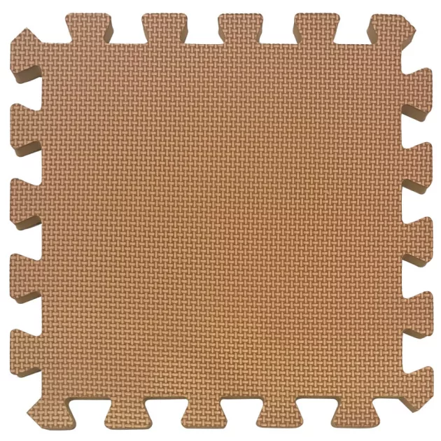 Puzzle habszivacs játszószőnyeg szegéllyel Brown 92x122 cm